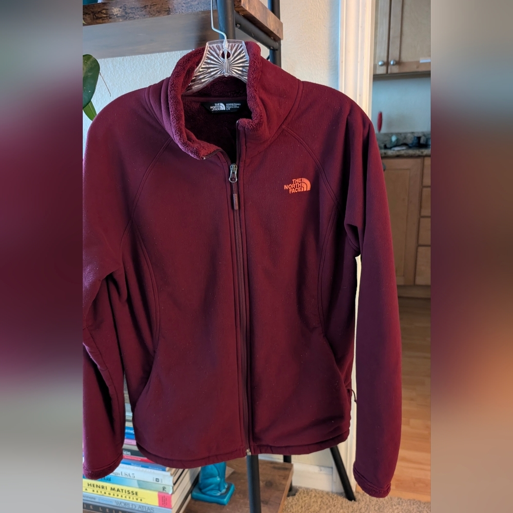 North Face Fleece Jacket Maroon Large